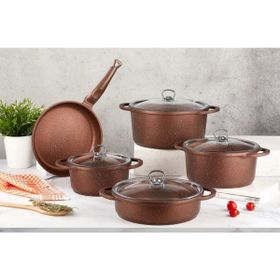 Cook Case 9 Parça Döküm Bakır Tencere Seti