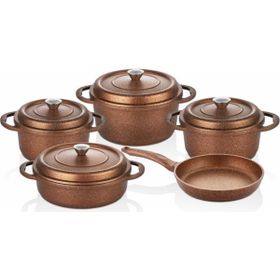 Cook Case 9 Parça Döküm Bakır Tencere Seti
