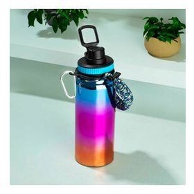Cooker 1395-2 Mavi 700 ml Paslanmaz Çelik Sızdırmaz Çift Katmanlı Taşıma Askılı Çay Kahve Termosu