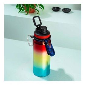 Cooker 1395-3 Kırmızı 700 ml Paslanmaz Çelik Sızdırmaz Çift Katmanlı Taşıma Askılı Çay Kahve Termosu