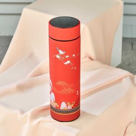 Cooker 1408-3 Kırmızı Çelik Led Sıcaklık Göstergeli 500 ml Termos