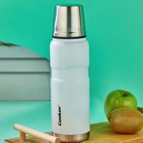 Cooker 500 ml Çift Kat Sızdırmaz Paslanmaz Beyaz Çelik Termos