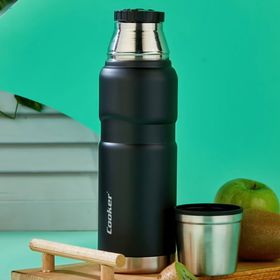Cooker 500 ml Çift Kat Sızdırmaz Paslanmaz Siyah Çelik Termos