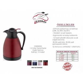 Cooker CKR2023 Kırmızı 1,2 lt Çelik Termos