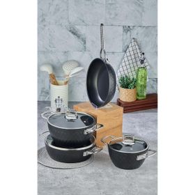 Cooker CKR2853 Siyah 7 Parça Titanium Tencere Seti