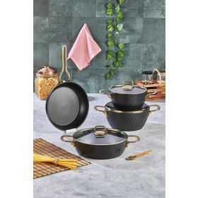 Cooker CKR2853 Siyah 7 Parça Titanium Tencere Seti