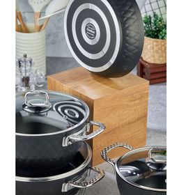 Cooker CKR2853 Siyah Platin Titanium 7 Parça Tencere Seti