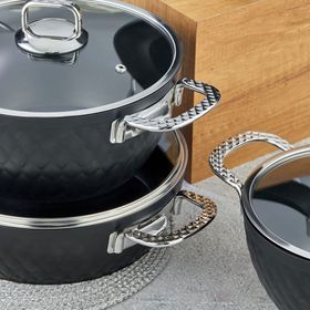 Cooker CKR2853 Siyah Platin Titanium 7 Parça Tencere Seti