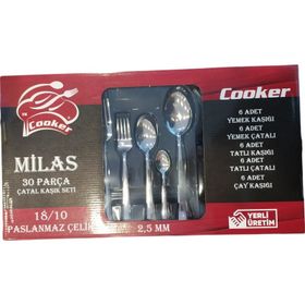 Cooker CRK2854 6520 30 Parça Milas Çatal Kaşık Seti