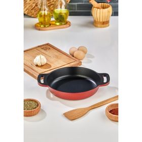 Cooker Lüks Kristal Serisi Kırmızı18 cm Döküm Granit Tava