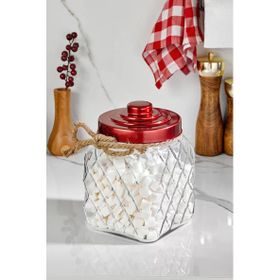 Cooker Nostalji Ckr3812 20 cm 2.5 lt Kırmızı Vakum Kapaklı Cam Kavanoz