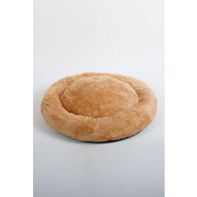 Cookie Pet 60 cm Hardal Sherpa Polar Yıkanabilir Yuvarlak Köpek Kedi Yatağı