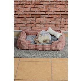 Cookie Pet 70x50 cm Pembe Gri Dolgulu Kedi Köpek Yuvası