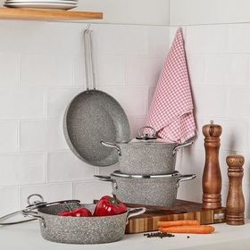 Cookplus Biogranit Alfa Gri 7 Parça Tencere Seti