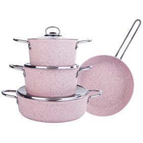 Cookplus Biogranit Alfa Pink 7 Parça Tencere Seti