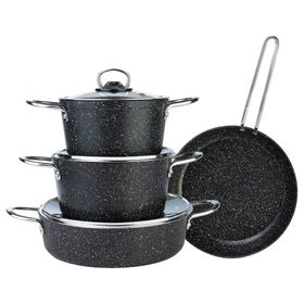 Cookplus Biogranit Panama 7 Parça Siyah Tencere Seti