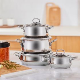 Cookplus Heybeli 8 Parça 18 10 Paslanmaz Çelik Tencere Seti