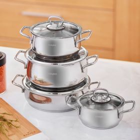 Cookplus Heybeli 8 Parça Çelik Tencere Set