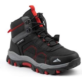Cool Alfa Lastikli Soft Shell Outdoor Siyah Kırmızı Erkek Çocuk Bot
