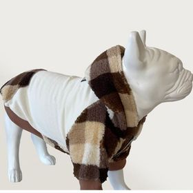 Cool Suit 3XL Ekose Peluş Krem Köpek Sweatshirt