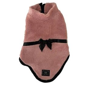 Cool Suit 4xl Yumuşak Polarlı Kurdeleli Pembe Köpek Kıyafeti