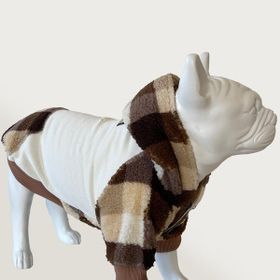 Cool Suit XS Ekose Peluş Krem Köpek Sweatshirt