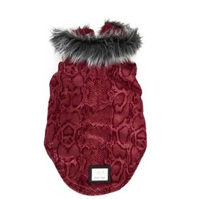 Cool Suit Xs Kırmızı Yılan Desenli Su Geçirmez Bordo Köpek Kıyafeti