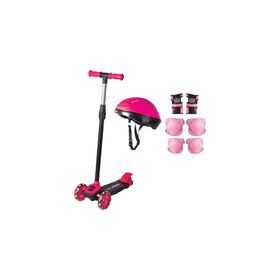 Cool Wheels Twist Pembe Çocuk Scooter + Kask + Koruyucu Set