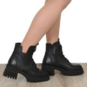 Cooliza 2322 Siyah Hakiki Deri Günlük Kadın Bot