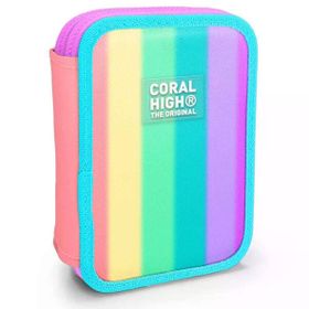 Coral High 11130 Renkli Çizgili Desenli Kalem Kutusu