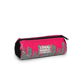 Coral High 11178 Kids Pembe Siyah Beyaz Desenli 3 Bölmeli Kalem Çantası