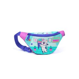 Coral High 11503 Kids Turkuaz Pembe Dondurmalı Kedi Desenli Bel Çantası