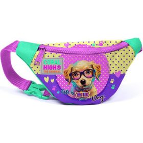 Coral High 11504 Kids Sarı Pembe Sevimli Köpek Desenli Bel Çantası