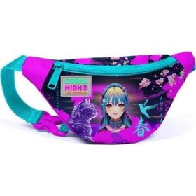 Coral High 11505 Kids Mor Pembe Anime Kedi Desenli Bel Çantası