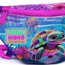 Coral High 11508 Kids Pembe Mor Kaplumbağa Desenli Bel Çantası