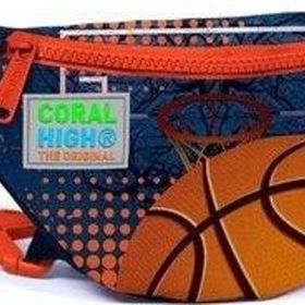 Coral High 11518 Kids Turuncu Lacivert Basketbol Desenli Bel Çantası