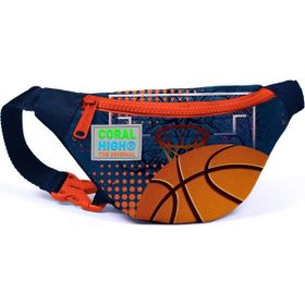 Coral High 11518 Kids Turuncu Lacivert Basketbol Desenli Bel Çantası