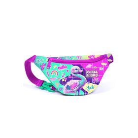 Coral High 11523 Kids Pembe Su Yeşili Flamingo Desenli Bel Çantası