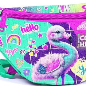 Coral High 11523 Kids Pembe Su Yeşili Flamingo Desenli Bel Çantası