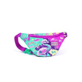 Coral High 11523 Kids Pembe Su Yeşili Flamingo Desenli Bel Çantası