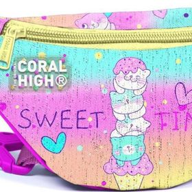 Coral High 11524 Kids Renkli Dondurmalı Kedi Desenli Bel Çantası