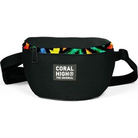 Coral High 11541 Siyah Grafiti Desenli Bel Çantası