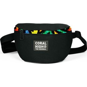 Coral High 11541 Siyah Grafiti Desenli Bel Çantası