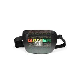 Coral High 11548 Siyah Gri Gamer Desenli Bel Çantası