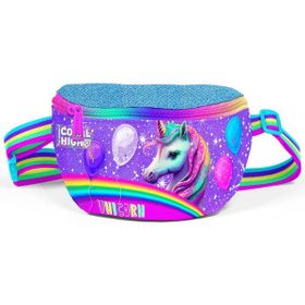 Coral High 11555 Kids Mor Pembe Simli Unicorn Desenli Bel Çantası