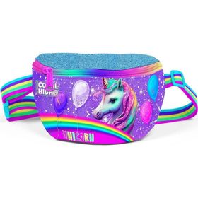 Coral High 11555 Kids Mor Pembe Simli Unicorn Desenli Bel Çantası