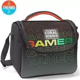 Coral High 11780 Kids Siyah Gri Gamer Desenli Thermo Beslenme Çantası