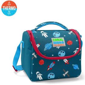 Coral High 11815 Kids Çivit Kırmızı Uzay Desenli Thermo Çivit Mavisi Beslenme Çantası