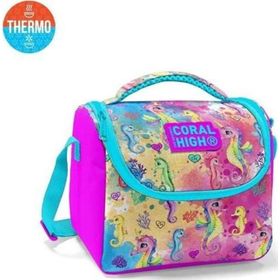 Coral High 11825 Kids Pembe Rengarenk Denizatı Desenli Thermo Beslenme Çantası