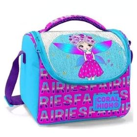 Coral High 11853 Kids Pembe Mavi Peri Desenli Simli Thermo Beslenme Çantası
